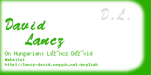 david lancz business card